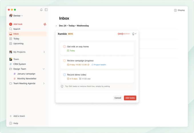 Todoist: задачи голосом через ИИ