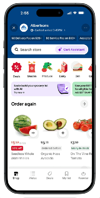 Uber Eats запустил ИИ для корзины покупок