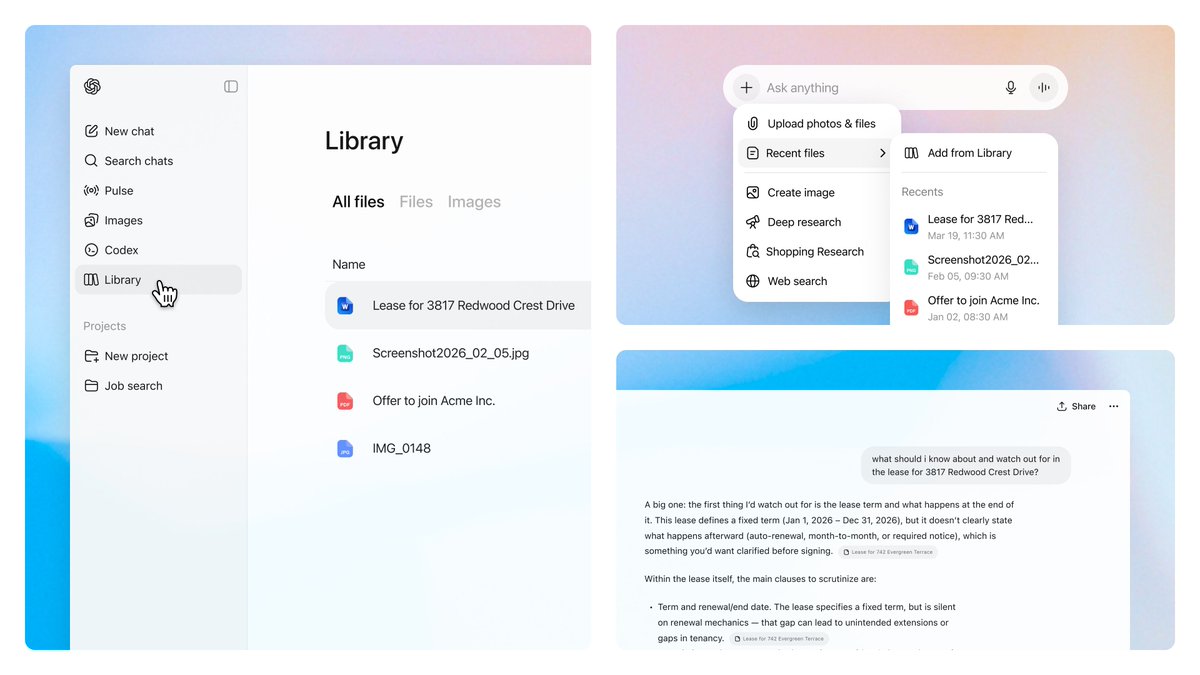 ChatGPT упростила работу с файлами панелью Library