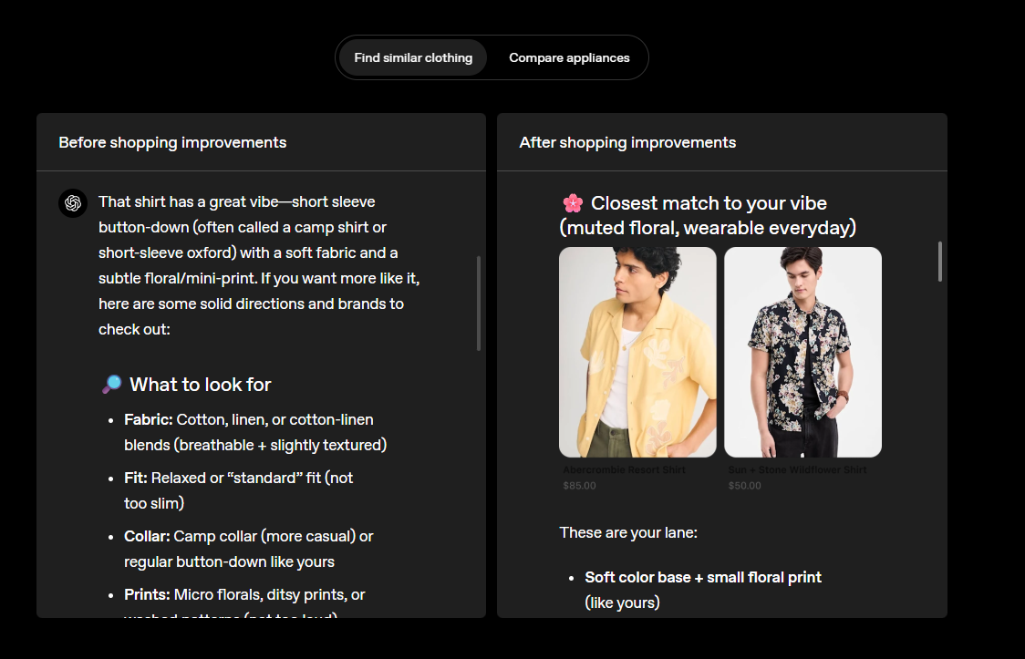 ChatGPT превращается в шопинг-платформу с фото и ценами