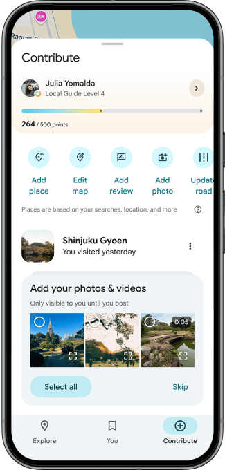 Google Maps генерирует подписи к фото с помощью Gemini