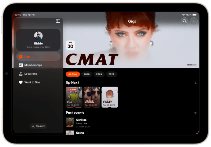 Gigs: личный архив концертов с ИИ Apple