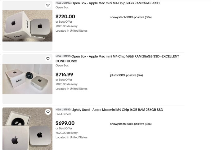 Mac mini M4 в дефиците: eBay заполнен завышенными ценами из-за ИИ