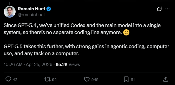 OpenAI интегрирует Codex в GPT-5.5